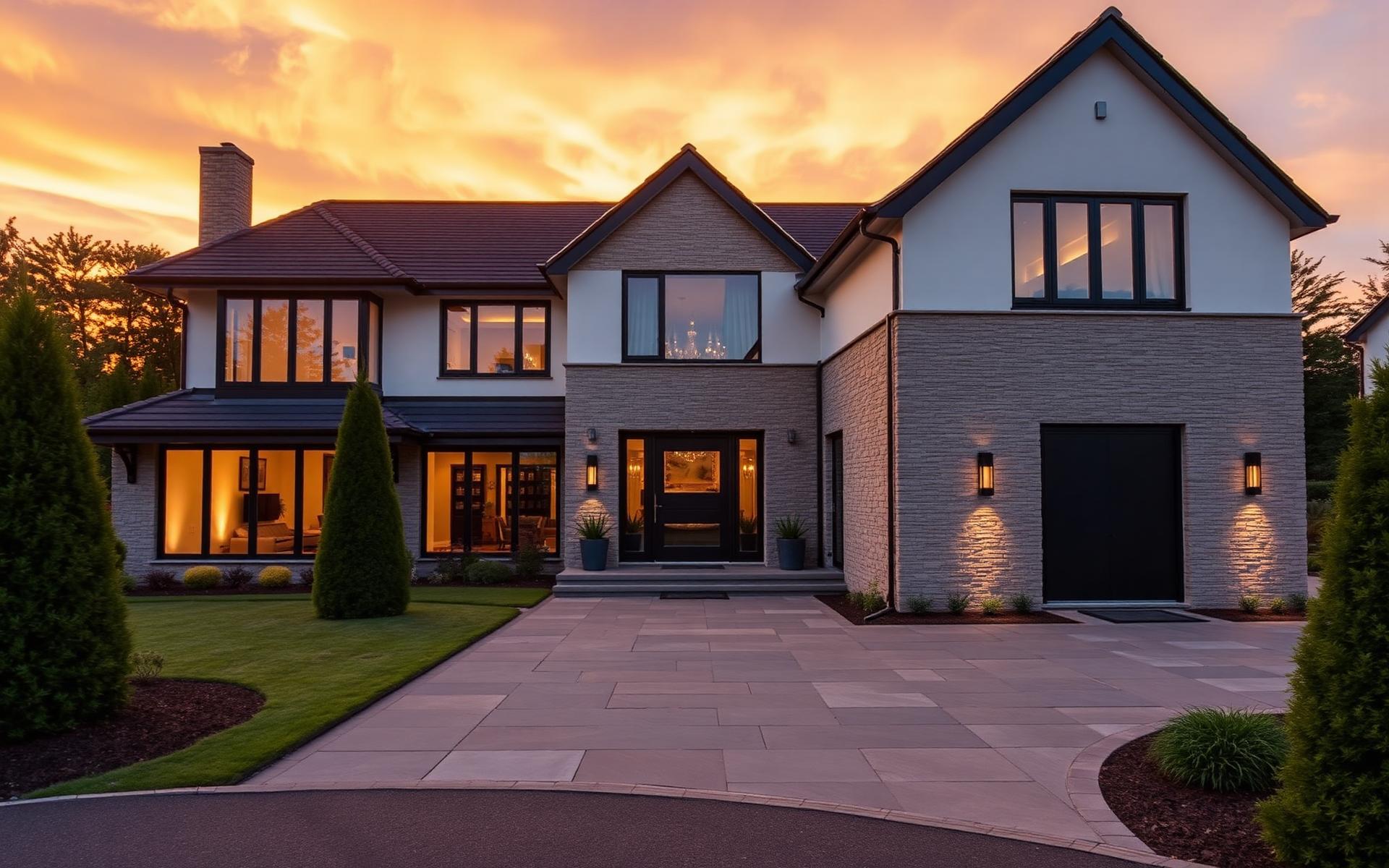 Veda Homes signature residence at golden hour